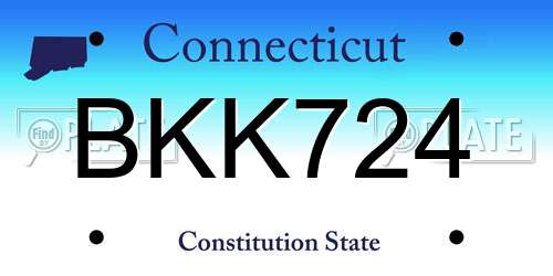 BKK724 Connecticut License Plate