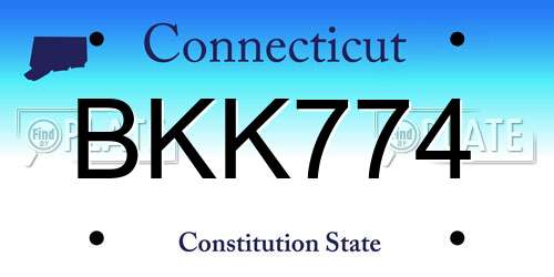BKK774 Connecticut License Plate