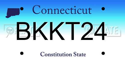 BKKT24 Connecticut License Plate