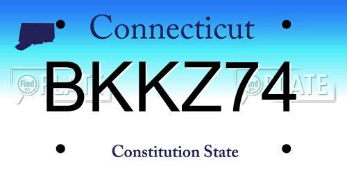 BKKZ74 Connecticut License Plate