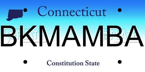 BKMAMBA Connecticut License Plate