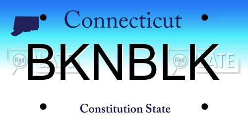 BKNBLK Connecticut License Plate