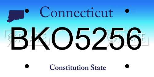 BKO5256 Connecticut License Plate