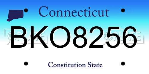 BKO8256 Connecticut License Plate