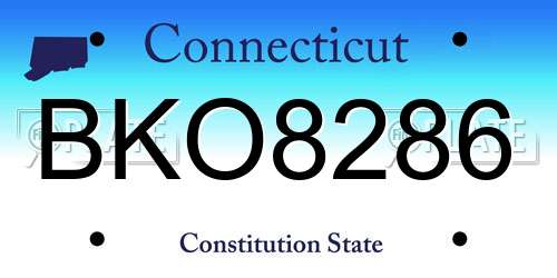 BKO8286 Connecticut License Plate