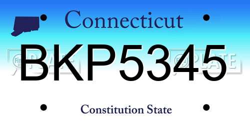 BKP5345 Connecticut License Plate