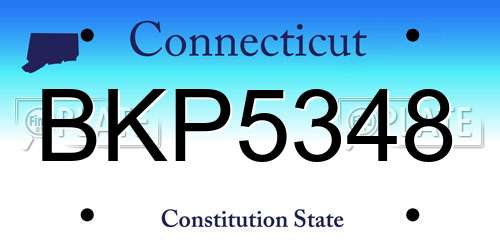BKP5348 Connecticut License Plate