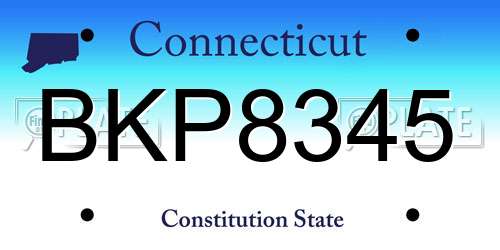 BKP8345 Connecticut License Plate