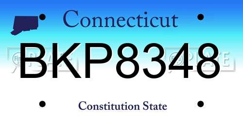 BKP8348 Connecticut License Plate
