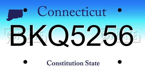 BKQ5256 Connecticut License Plate