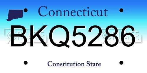 BKQ5286 Connecticut License Plate