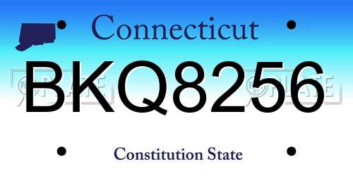 BKQ8256 Connecticut License Plate