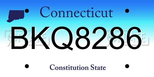 BKQ8286 Connecticut License Plate