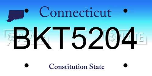 BKT5204 Connecticut License Plate