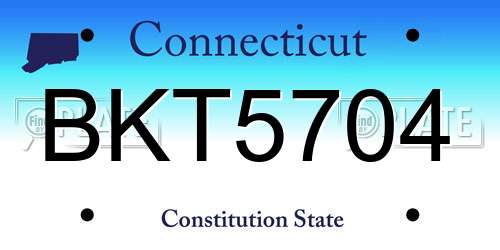 BKT5704 Connecticut License Plate