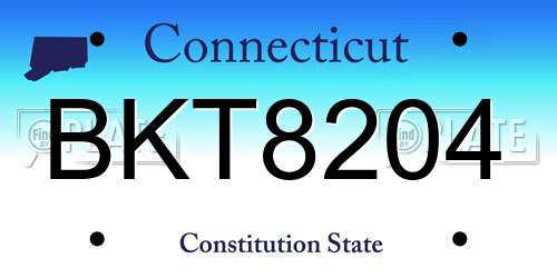 BKT8204 Connecticut License Plate