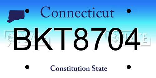 BKT8704 Connecticut License Plate