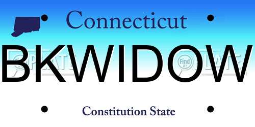 BKWIDOW Connecticut License Plate