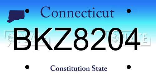 BKZ8204 Connecticut License Plate