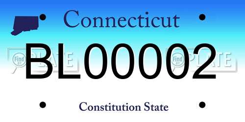 BL00002 Connecticut License Plate