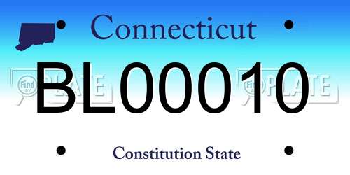 BL00010 Connecticut License Plate