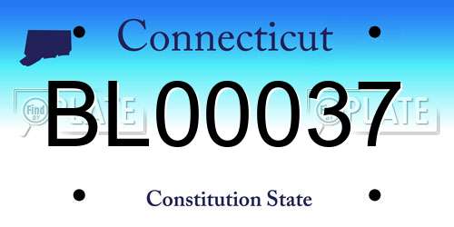 BL00037 Connecticut License Plate