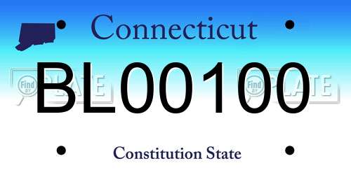 BL00100 Connecticut License Plate