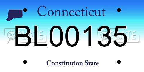 BL00135 Connecticut License Plate