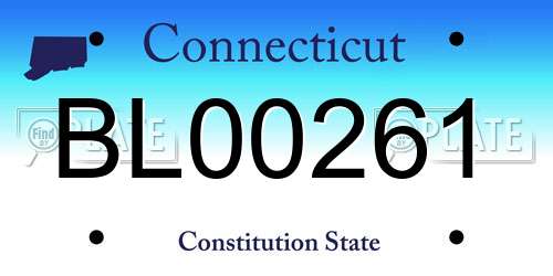 BL00261 Connecticut License Plate