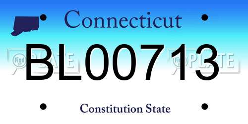 BL00713 Connecticut License Plate