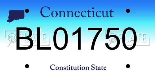 BL01750 Connecticut License Plate