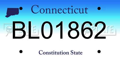 BL01862 Connecticut License Plate