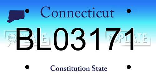 BL03171 Connecticut License Plate