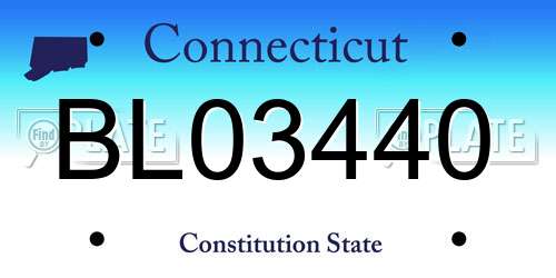 BL03440 Connecticut License Plate