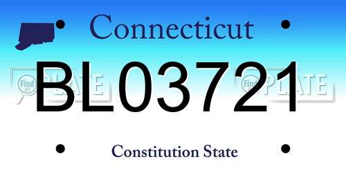 BL03721 Connecticut License Plate