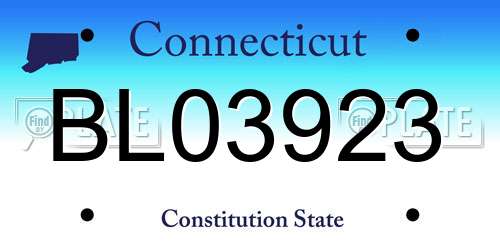 BL03923 Connecticut License Plate