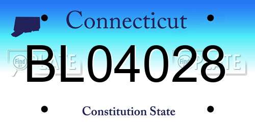 BL04028 Connecticut License Plate