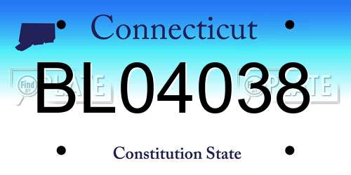 BL04038 Connecticut License Plate