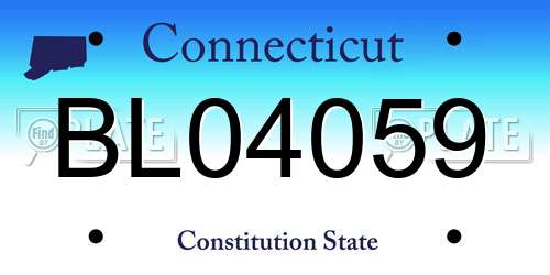 BL04059 Connecticut License Plate