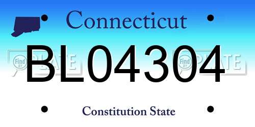 BL04304 Connecticut License Plate