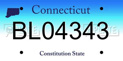 BL04343 Connecticut License Plate
