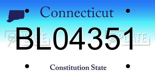 BL04351 Connecticut License Plate