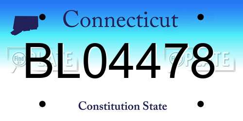BL04478 Connecticut License Plate