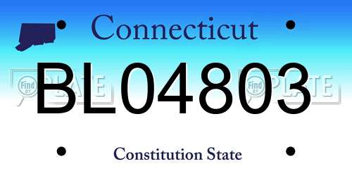 BL04803 Connecticut License Plate