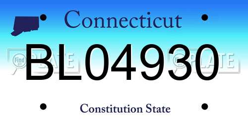 BL04930 Connecticut License Plate