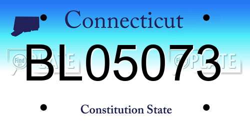 BL05073 Connecticut License Plate