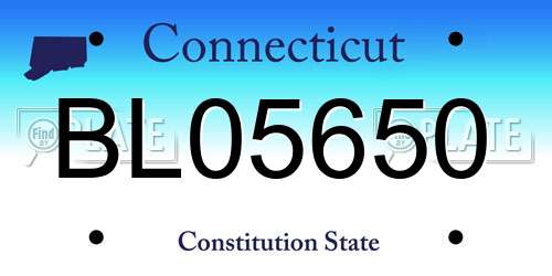 BL05650 Connecticut License Plate