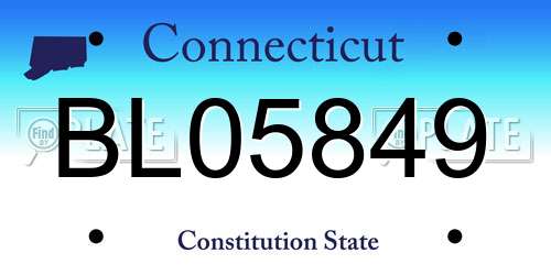 BL05849 Connecticut License Plate