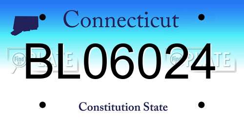 BL06024 Connecticut License Plate