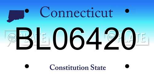 BL06420 Connecticut License Plate